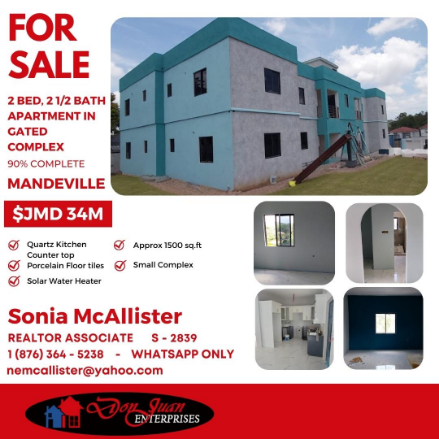 2 Bedroom Apartment for Sale in Mandeville