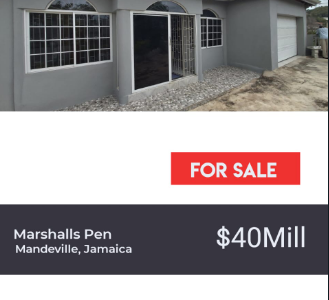 House for Sale in Marshalls Pen Mandeville Jamaica
